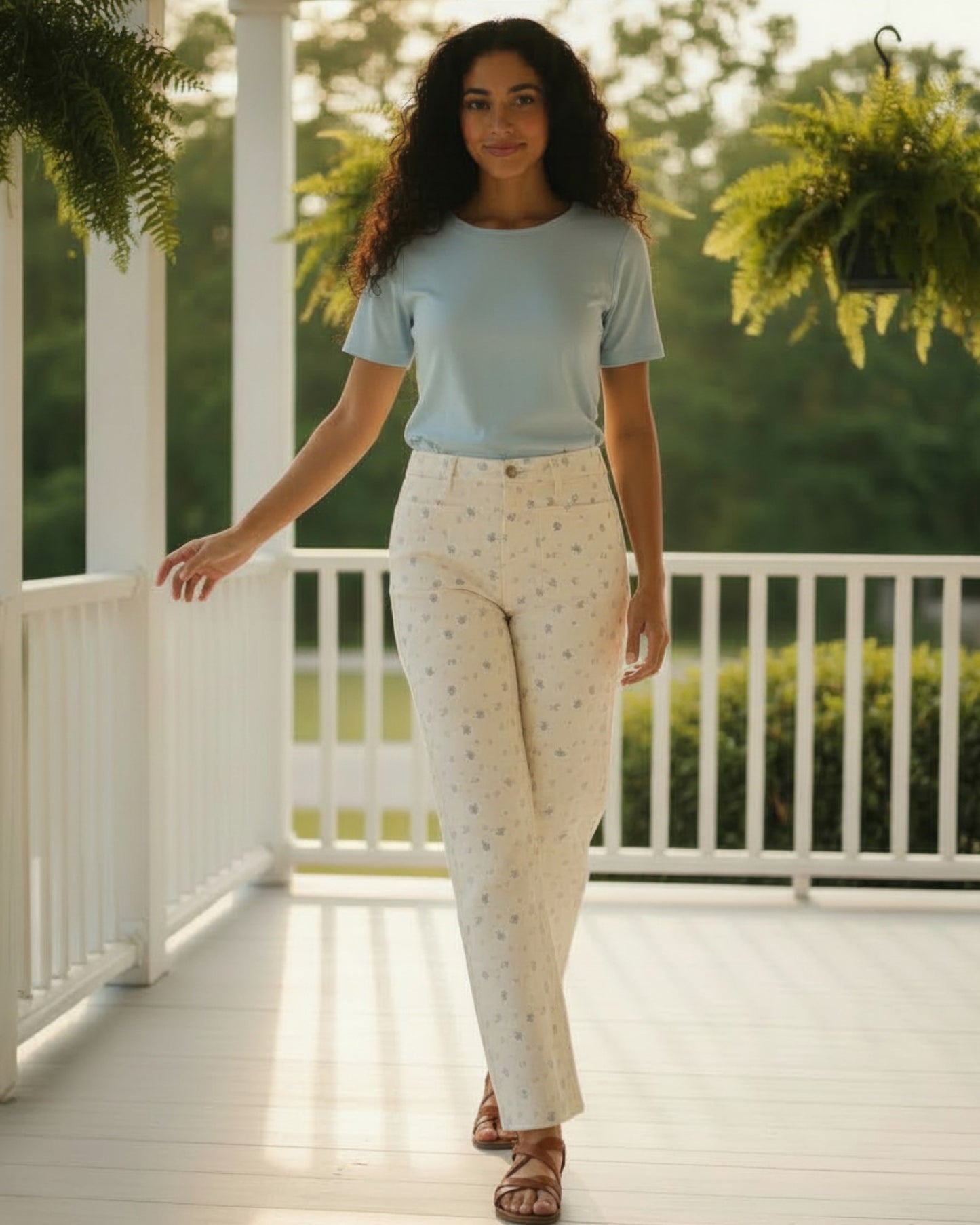 Bluebell Floral Twill Pants