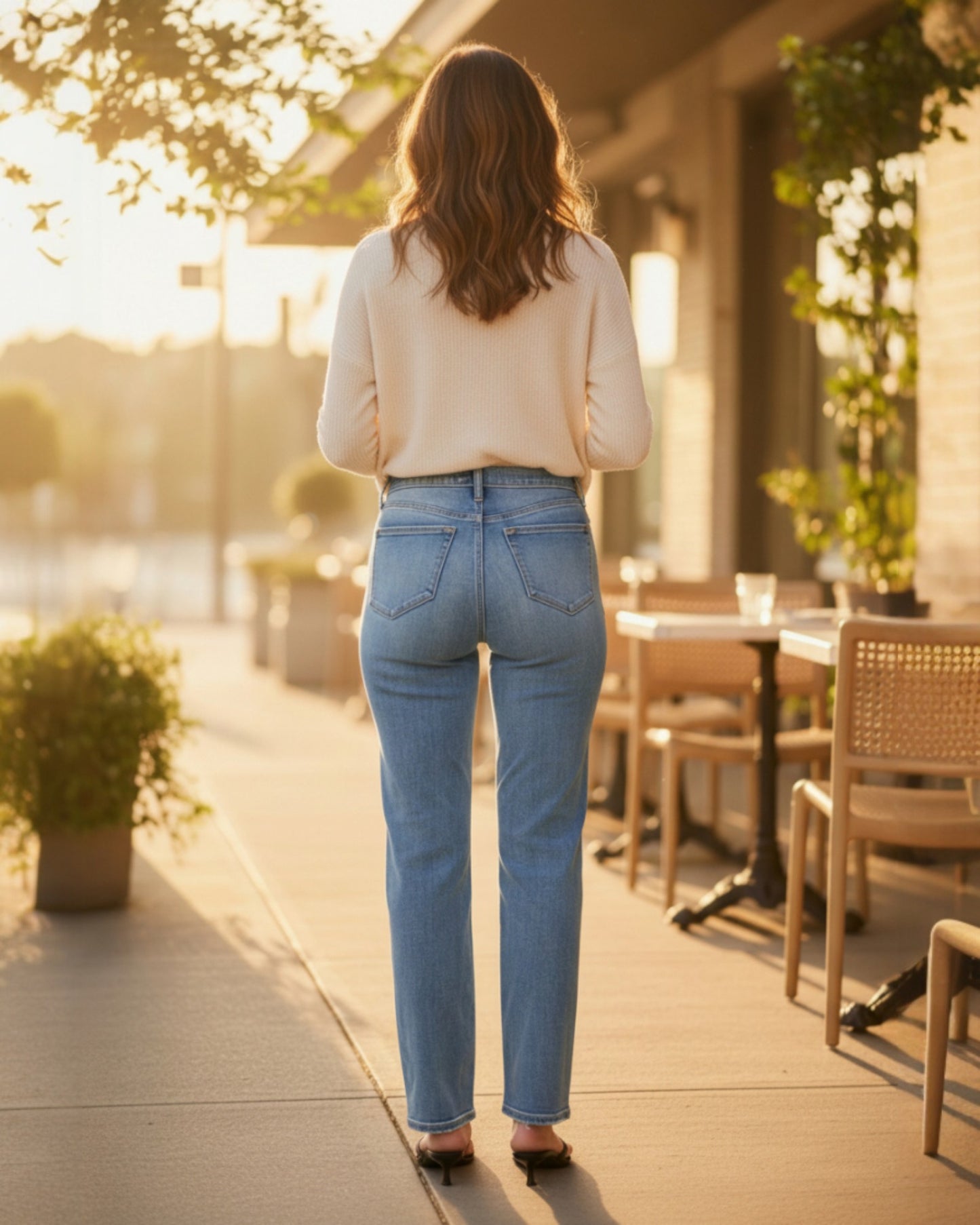 Judy Blue High Waist Straight Fit Jeans- Medium Wash