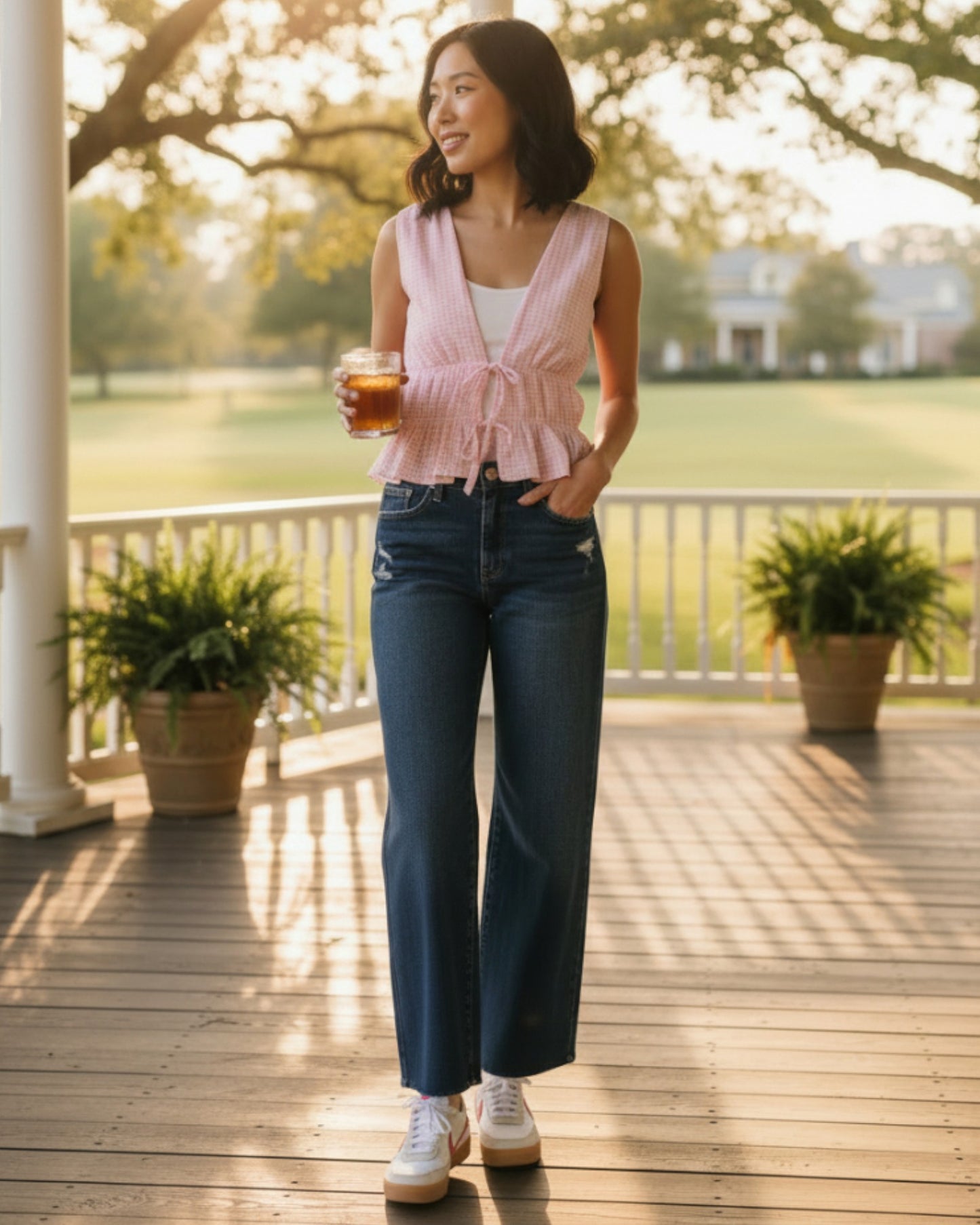 KanCan Crater High Rise Crop Wide Leg Jeans – Dark Wash