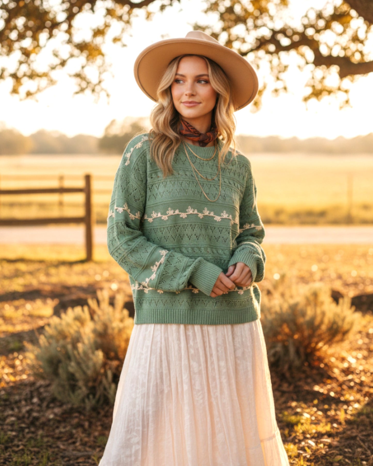 Sage Ridge Embroidered Sweater