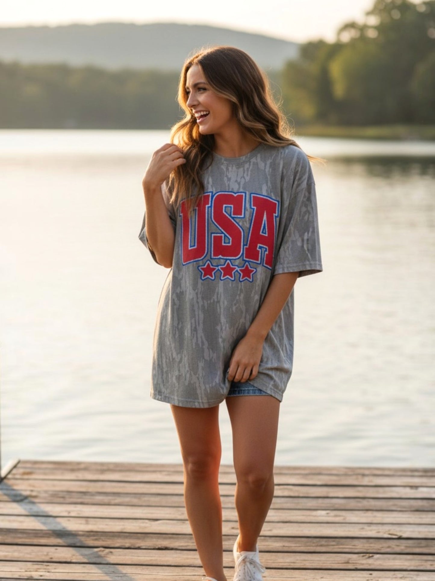 Bottomland Camo USA Tee