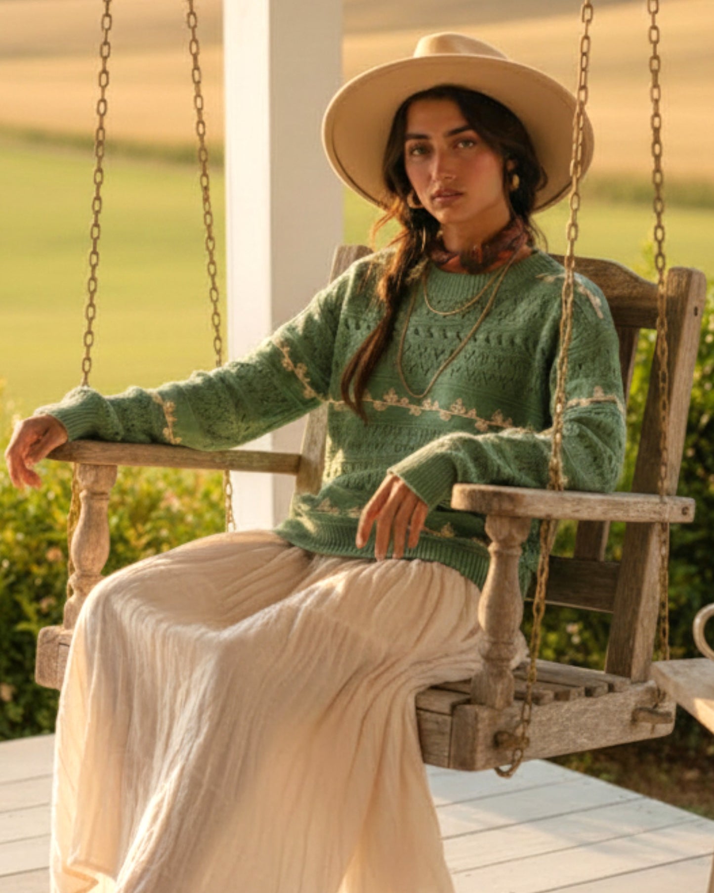 Sage Ridge Embroidered Sweater