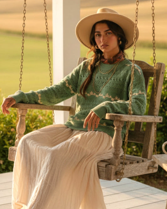 Sage Ridge Embroidered Sweater