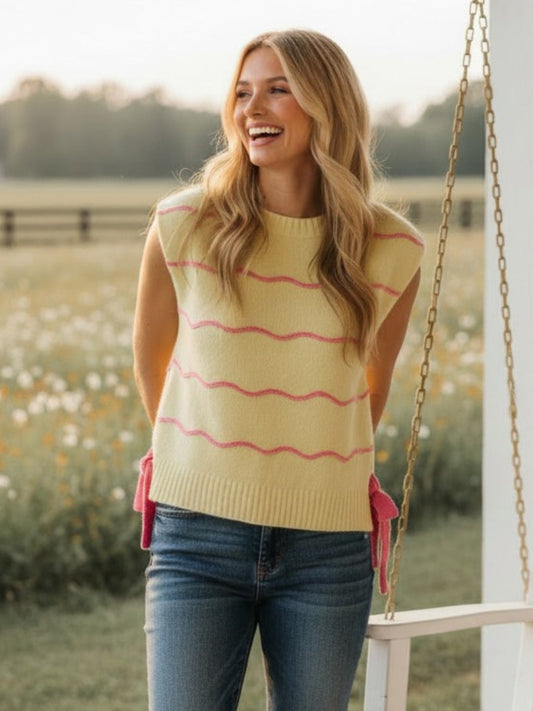 Oliva Side Tie Sweater Tank